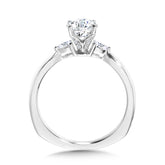 Tapered 3-Stone Round And Pear Diamond Engagement Ring